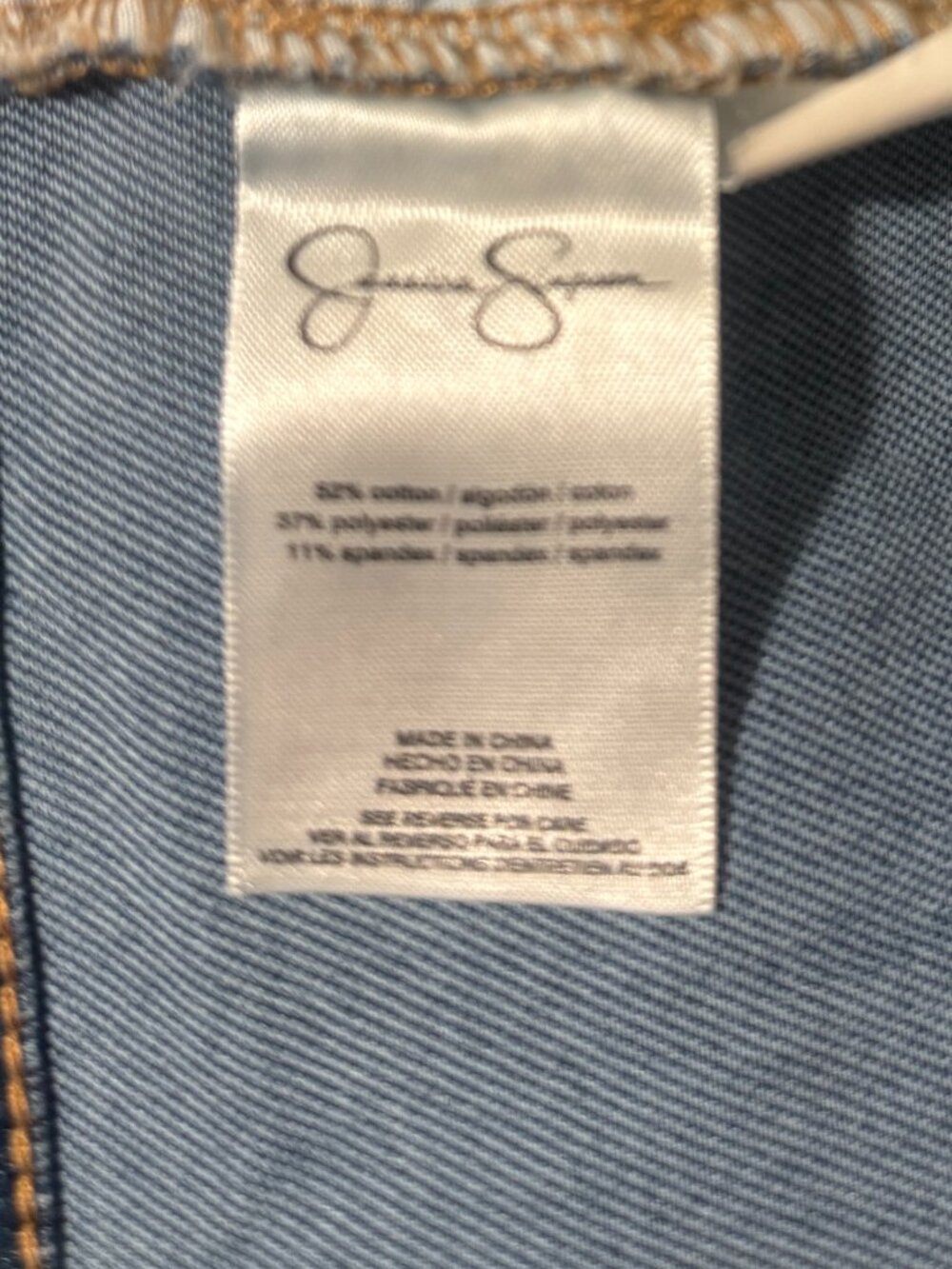 Jessica Simpson NWT Sleeveless Denim Jumpsuit Wide Leg Button Front Size 16 - Picture 11 of 12